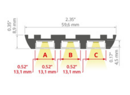 Elektron profil LED Kluś TRIADA - przekrój techniczny